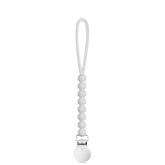 Ryan & Rose Cutie Clip Judy grey pacifier clip keeps pacifier within reach on the go.