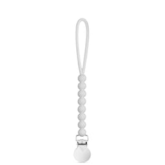 Ryan & Rose Cutie Clip Judy grey pacifier clip keeps pacifier within reach on the go.