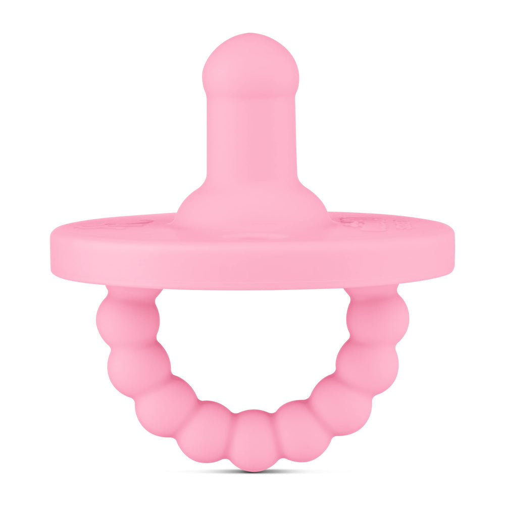 Ryan & Rose Cutie PAT pacifier closeup with soft silicone for gentle gum comfort.