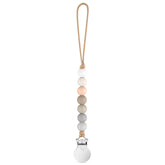 Ryan & Rose Georgia pacifier clip linen with metal clip keeps pacifier secure and clean.