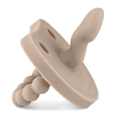 Ryan & Rose Cutie PAT Smile Dune pacifier closeup highlights medical-grade silicone for soothing comfort