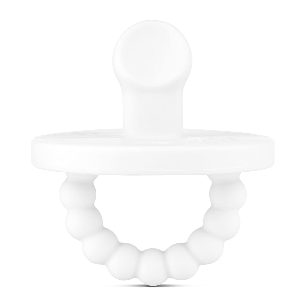 Ryan & Rose Cutie PAT Slant pacifier shows soothing nipple for infant comfort.