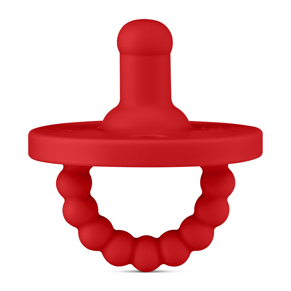 Ryan & Rose Cutie PAT Stage 2 Red pacifier—teether for soothing teething comfort.