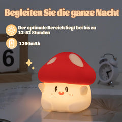 Rytinazzz mushroom lamp charges via USB-C for portable use