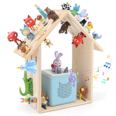 RZYLKA Tonies box shelf wall-mount front view for organized kids' room storage.
