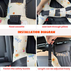 S-SNAIL-OO bear car-pillow close-up shows soft cotton fabric and playful animal pattern.