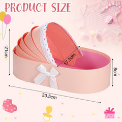 Sabary cradle-design box side view highlights decorative charm for baby showers