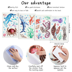 Sabary glow ocean wall decals fish school create underwater adventure ambience