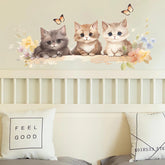sacinora Cozy Kittens wall-sticker featuring cat and butterfly for cheerful nursery decor.