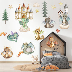 sacinora cute dinosaur cub wall sticker - playful nursery decor and imaginative play