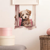 Sacinora cute window puppy sticker brightens nurseries with playful charm.