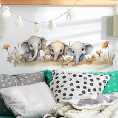sacinora Elephant family wall decals brighten a kids' room with friendly characters