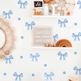 Sacinora light blue bowknot wall stickers for nursery decor and easy peel-and-stick application.