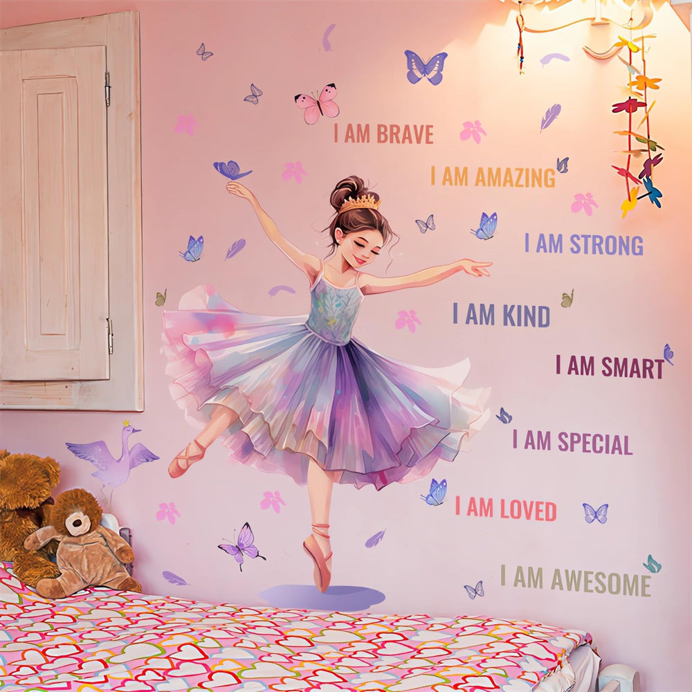 sacinora ballet girl wall sticker quote for teen bedroom inspiration