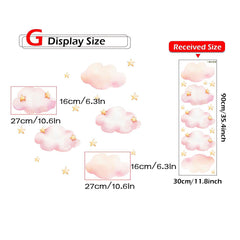 Sacinora Pink Clouds and Stars wall stickers suit living room for subtle whimsy.