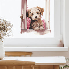 Sacinora pink flower wall decal adds cheerful color to kids' rooms.