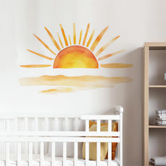 Sacinora sunset wall sticker nursery decal brightens baby's room with cheerful charm