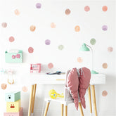 Sacinora watercolor polka dot pack shows vibrant dots ideal for nursery decor.
