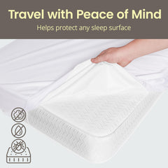 SafeRest washable crib protector demonstrates easy care between uses and frequent washes