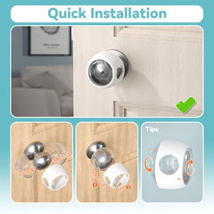 SAFELON childproof design image illustrating small hands unable to turn knob.