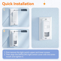 Safelon switch cover guard close-up lock highlighting childproof sliding mechanism