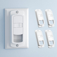 Safelon switch guard 4-pack front view for discreet baby-proofing and safer living spaces