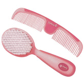 Safety 1st Easy Grip Brush Raspberry with soft bristles for gentle scalp care.