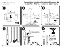 Safety Innovations No Hole Mount round adapters fit curved posts for secure mounting.