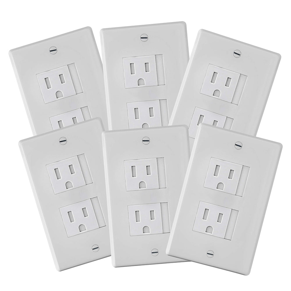 Safety Innovations self-closing Decora outlet cover closeup for durable childproofing