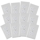Safety Innovations self-closing outlet cover installed on wall outlet for child safety.