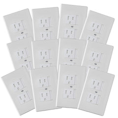 Safety Innovations self-closing outlet cover installed on wall outlet for child safety.