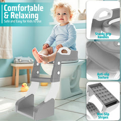 Safispiral foldable toddler potty seat offers compact storage and travel ease.