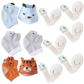 Safkim Baby Knee Pads blue closeup showing soft padding for comfortable crawls