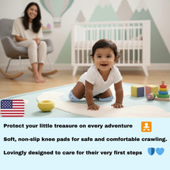 Safkim Baby Knee Pads gray packshot features unisex design for both genders