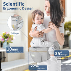 Safotad ergonomic M-position highlights natural hip alignment during wear