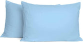 SAHARBEDDINGS travel pillowcase 12x20 in light blue shows soft Egyptian cotton texture for toddlers.
