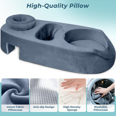 SAHEYER pregnancy massage cushion headrest provides neck relief during prenatal relaxation.