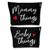 Sahjzk mommy-baby matching travel pouches organize essentials during travel.