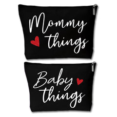 Sahjzk mommy-baby matching travel pouches organize essentials during travel.