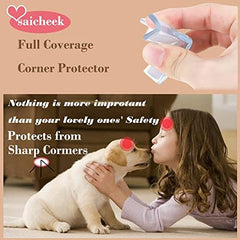 saicheek T-shaped corner protector close-up showing full wrap design for better protection.