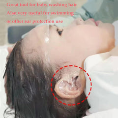 Saicheek toddler ear cover soft film emphasizes skin comfort during bath.
