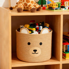Saiiwnn Bear Basket in a cozy nursery corner.