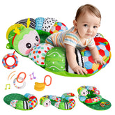 Saimand Caterpillar tummy time pillow with playmat supports gentle tummy time.