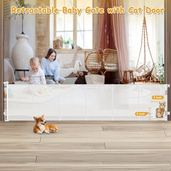 Sair pet 33in tall retractable gate demonstrates space-saving design
