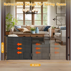 Sair Pet retractable design saves space when gate is not in use.