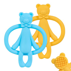 Saiveina bear-teether-blue, easy-to-grip design supports tiny hands during playtime.