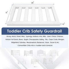 Salcod Toddler Crib Guardrail side-view highlights sturdy construction and proper fit.