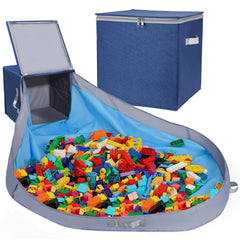 SAM AND MABEL toy storage organizer in noble blue with 60x45 play mat for group play