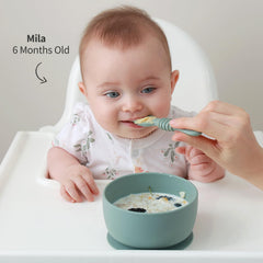 SAMiGO first-feeding-set packaging shown for easy gifting and setup.