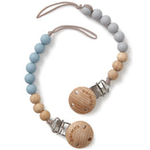 SAMiGO pacifier clips blue-gray set pack keeps pacifiers handy for on-the-go parents.